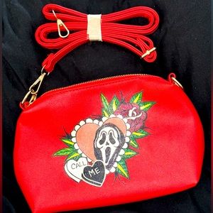 Hand painted “Scream Call Me” Crossbody BRANDNEW 10x6